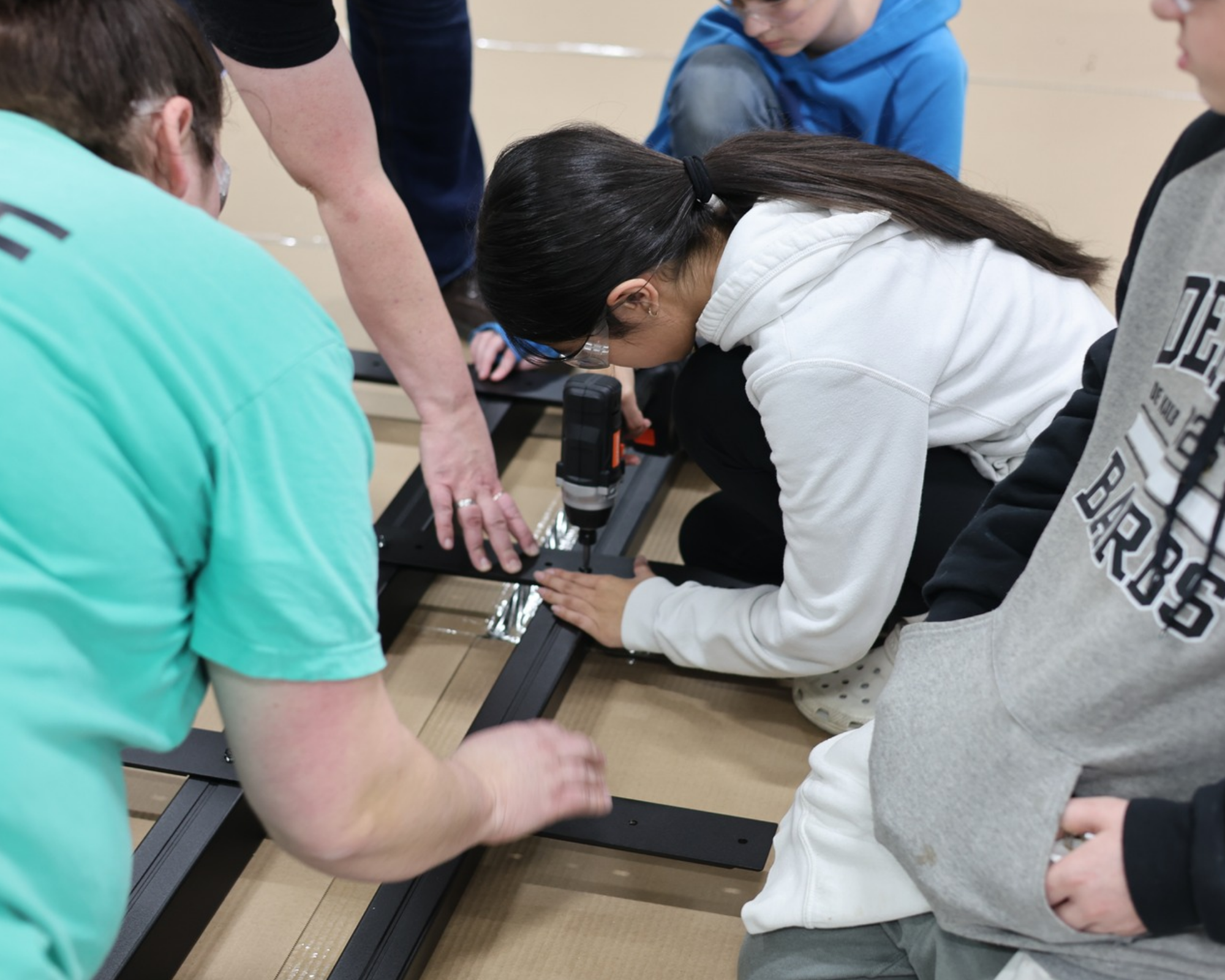 Students working on a prototype